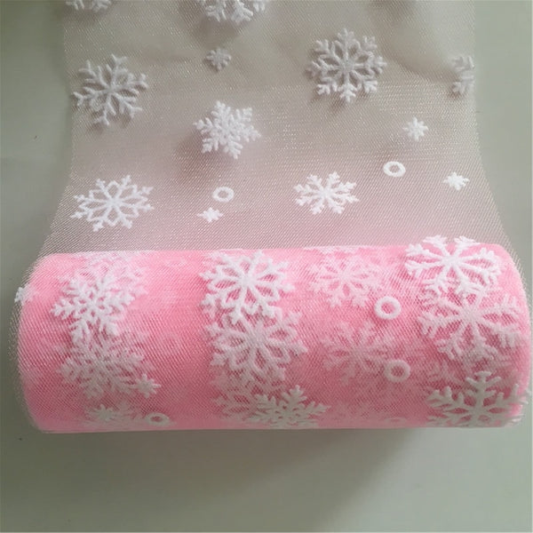 10Y 6inches Wedding Snowflake Tulle Roll