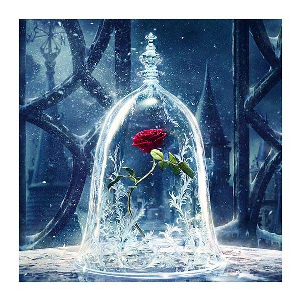 Diamond Painting Red Rose Flower Ice