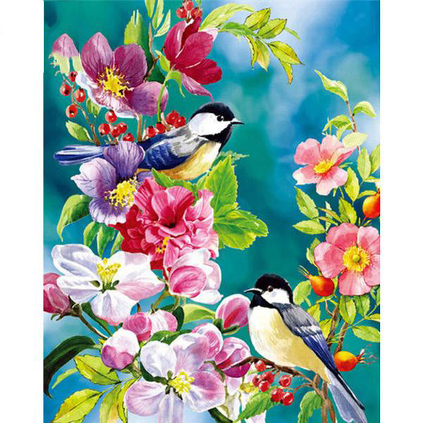 Paintings Coloring by Numbers Flowers Bird