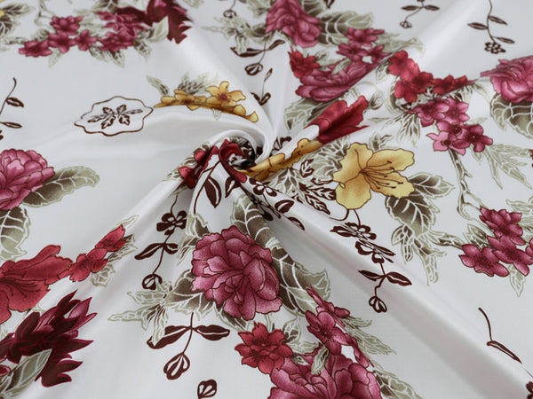 Flowers Satin Soft Vintage Polyester Charmeuse