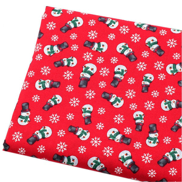 8pcs Cotton Fabric (20" x 20 ) Red Christmas