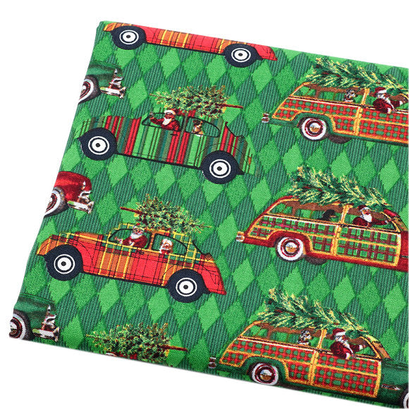 8pcs Cotton Fabric (10" x 10") New Green Christmas