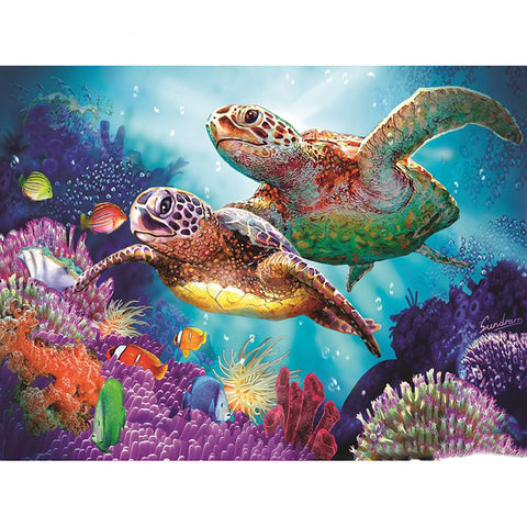 Full Round Drill 5D Diamond Painting "Turtle Family"