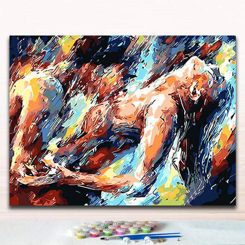 Paints By Numbers Colorful Abstract Figure