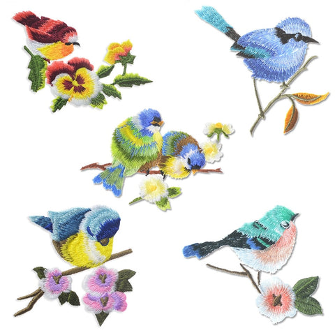Lovely Bird Patches Sewing On Iron On Embroidered