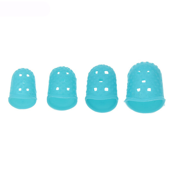 4pcs Silicone Thimble Tip Hollowed Out Breathable Freely