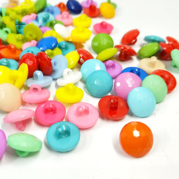 100pcs Round Shank Mix Colors Plastic Buttons
