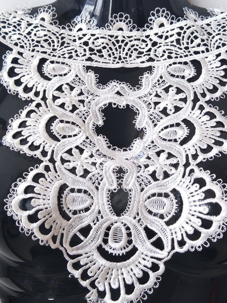 1pc White Lace Collar Sexy Style Flower & Heart Venetian Lace