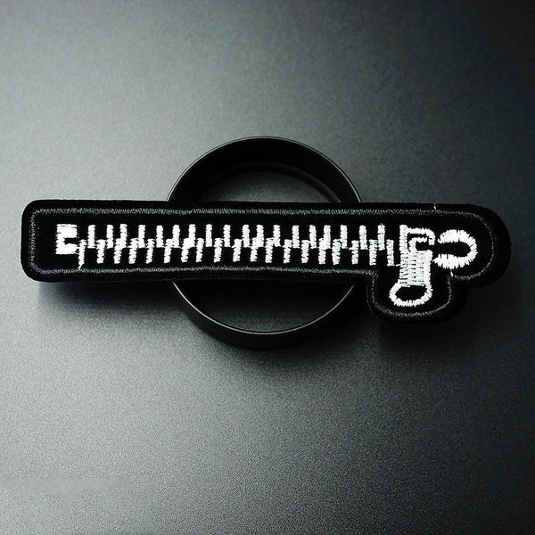 Zipper Embroidered Patch Iron