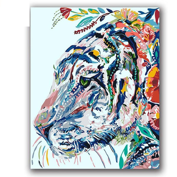 Colorful Tiger abstract Painting by Numbers