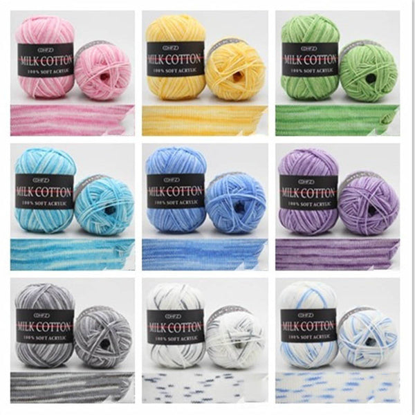 23Colors 50g Double Knitting Crochet Milk Soft Baby Cotton Wool Yarn