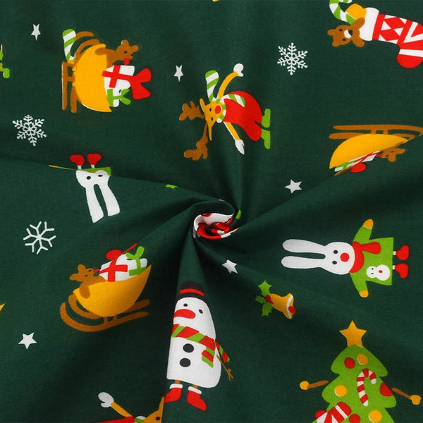 7 pcs Cotton Fabric (16" x 20") Christmas Snowman Star Series