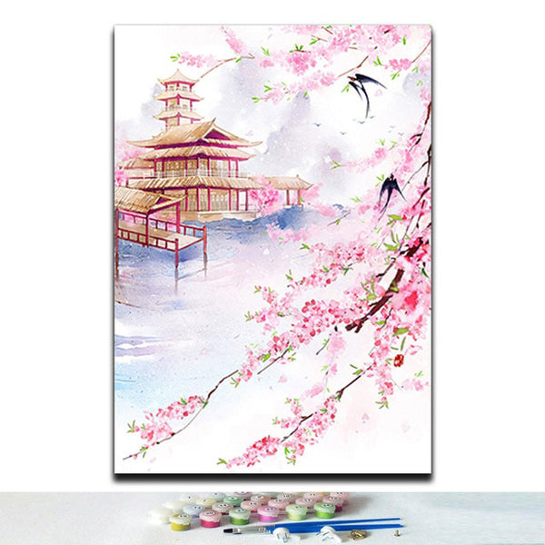 Paint by Numbers Traditional Chinese Style Flowers