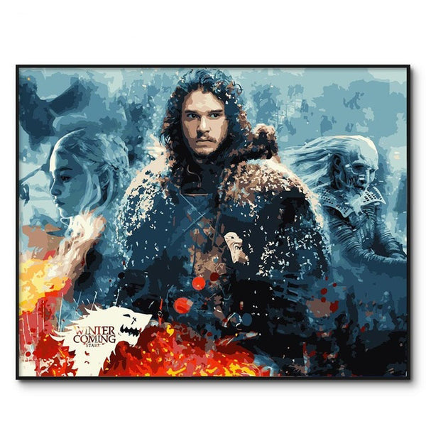 No Frame Game of Thrones Painting by Numbers