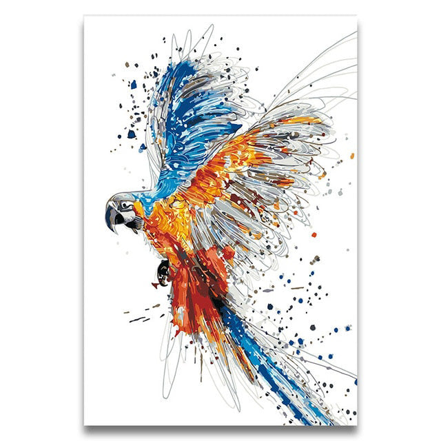 Painting by Numbers Watercolor Animals Parrot Picture