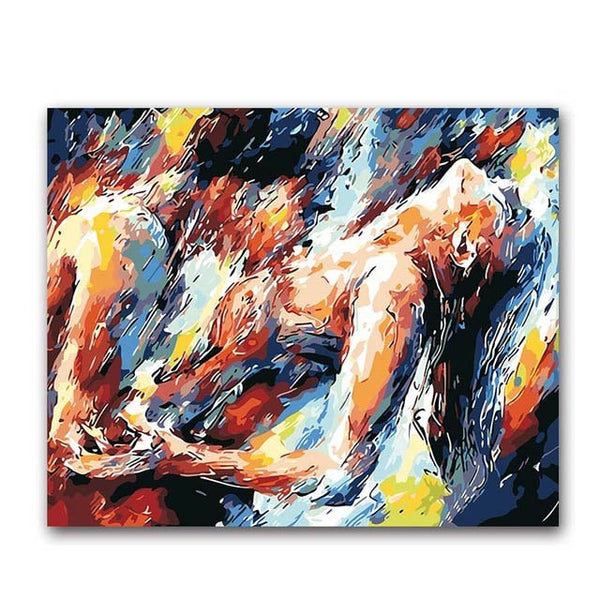 Paints By Numbers Colorful Abstract Figure