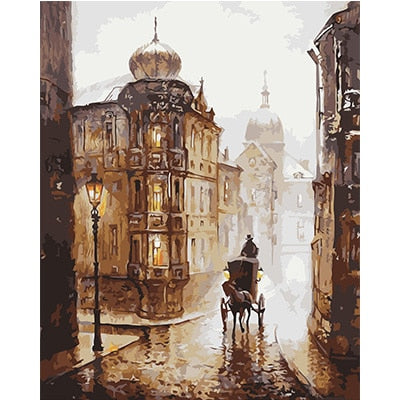 Scenery Oil Paint by Number Classical Street