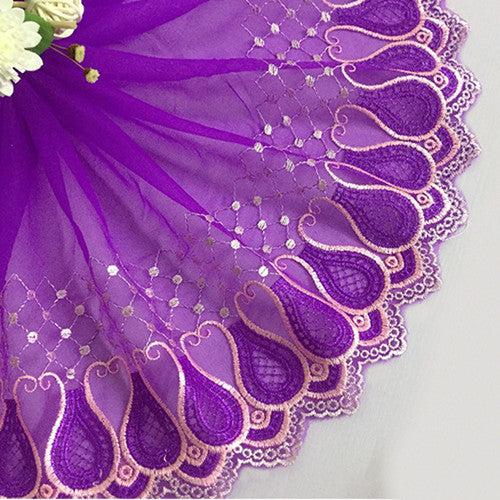 2Yards African Lace Fabric Flower Embroidered