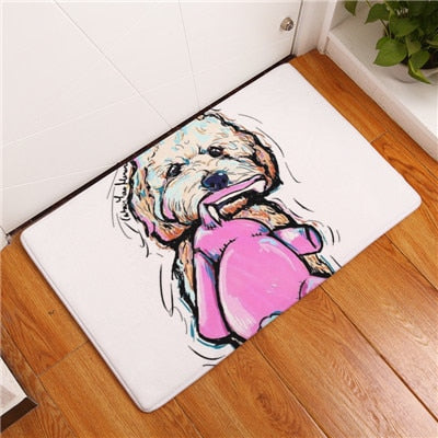 Modern Flannel Mats Lovely Dog Print