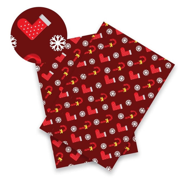 Synthetic Leather (9" x 12") Merry Christmas Fabric