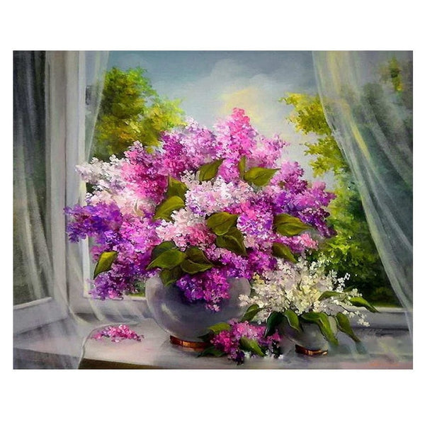 Painting By Numbers Oil Painting Flower