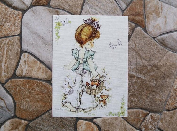 Cotton Hand Dyed Fabric 6" x 7" America Little Girl