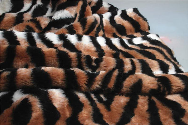 Leopard Tiger Stripes Plush Faux Fur Fabric