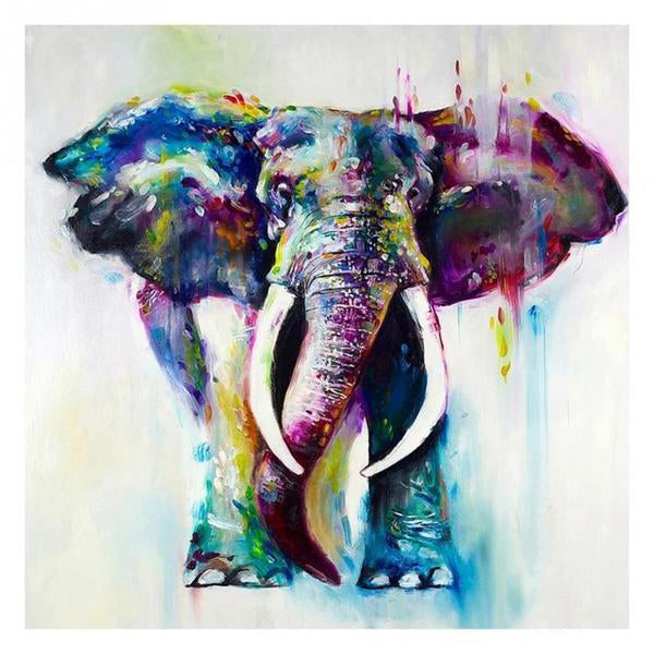 Frameless Painting By Numbers Vintage Elephant