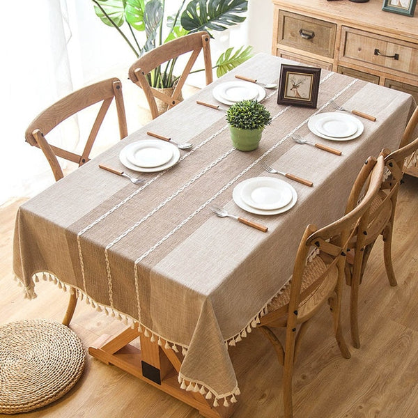 Modern Decorative Table Cloth Tassel Lace Rectangle