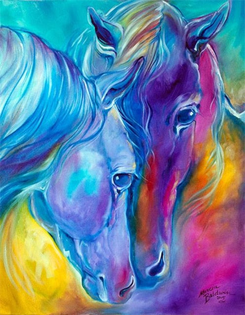 5D Diamond Painting Horse Couple
