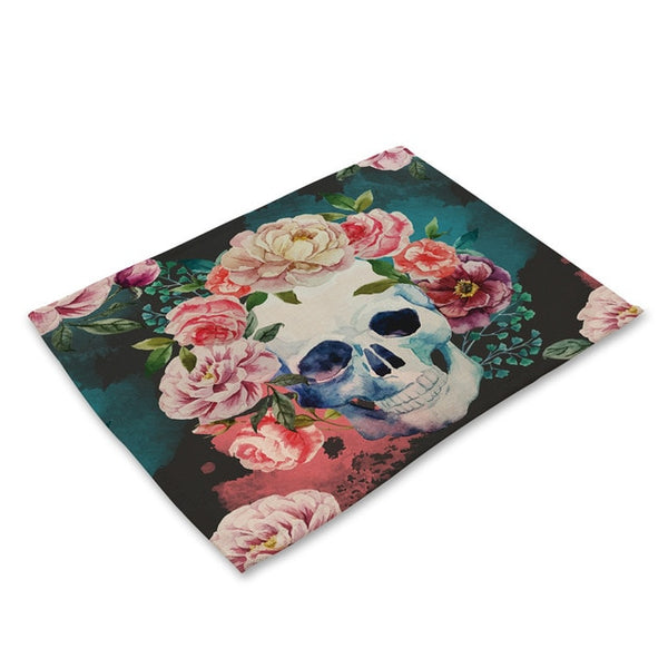 Table Mat Placemat Horror Skull Pattern