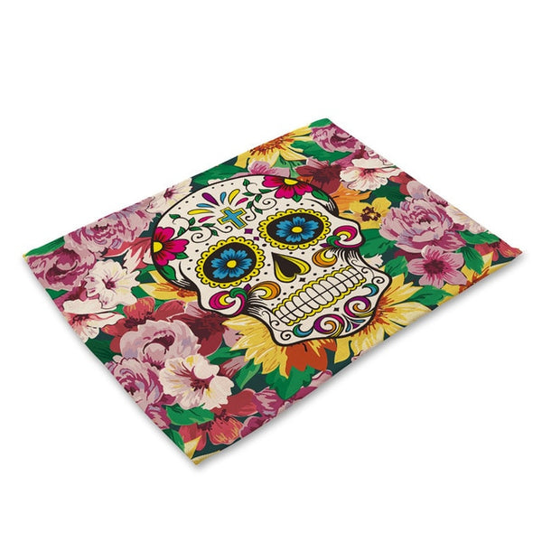Table Mat Placemat Horror Skull Pattern