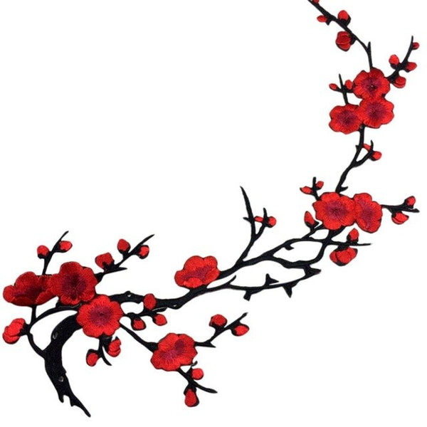 Plum Blossom Flower Embroidery Patch