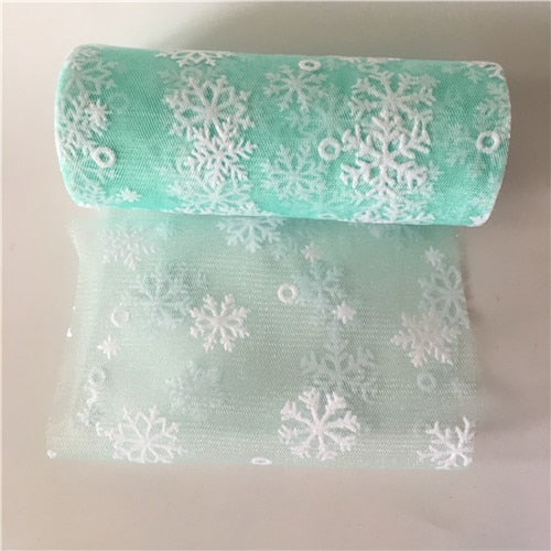 10Y 6inches Wedding Snowflake Tulle Roll