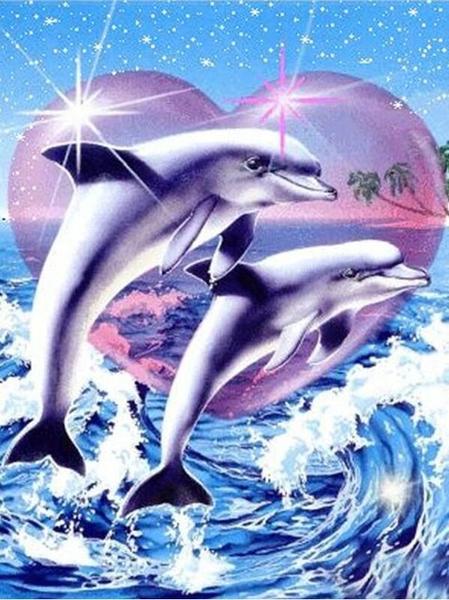 100% Full 5D Daimond Painting "Dolphin Couple"
