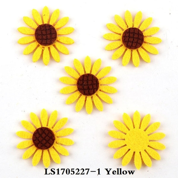 10pcs 1.5" Non-Woven Fabric Sunflower Felt Fabric
