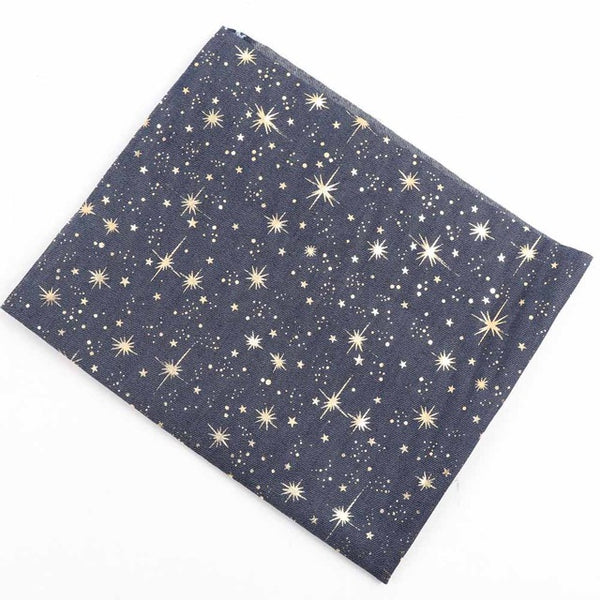 Soft Cotton Denim Fabric (16" x 20") Awesome Dots Star