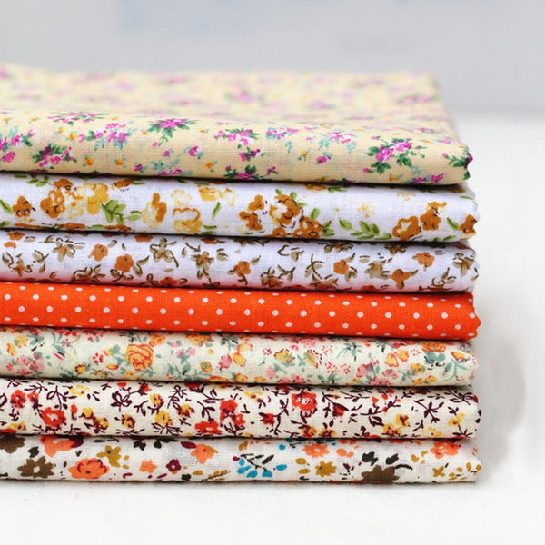 7pcs Cotton Fabric (10" x10") Assorted Pattern Floral