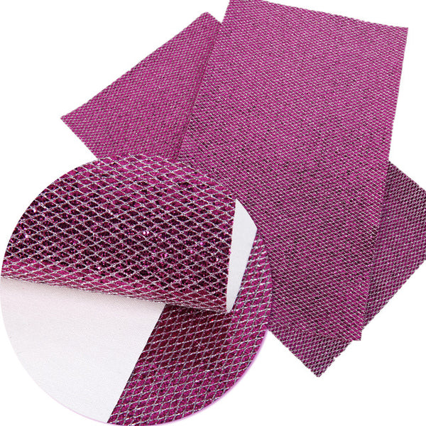 Glitter Synthetic Leather Argyle  (8" x 13") for Sewing Tilda Doll